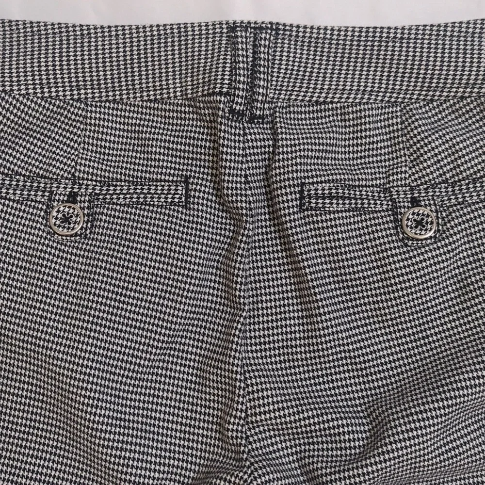 LOFT Marisa Houndstooth Crop Pants, Color Black/White Size 6 - Picture 11 of 14